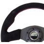 NRG Reinforced Steering Wheel (320mm) Suede w/Red Stitch