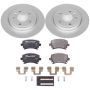 PowerStop ESK4624 Genuine Geomet Coated Rotors, ECE-R90 Brake Pads + Hardware Kit