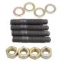 Edelbrock 8056 Carburetor Mounting Studs Bullet Nosed Black Oxide Gold Iridite Washers/Nuts Set of 4
