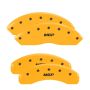 MGP 4 Caliper Covers Engraved Front & Rear MGP Yellow Finish Black Char 1998 Ford Expedition