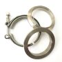 Ticon Industries 2.5in Titanium V-Band Clamp Assembly (2 Flanges/1 Clamp)