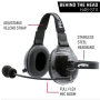 Rugged Radios H48-STX AlphaBass Carbon Fiber Headset for STEREO and OFFROAD Intercoms Behind The Head