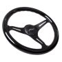 NRG Classic Wood Grain Steering Wheel (350mm) Black Paint Grip w/Black 3-Spoke Center