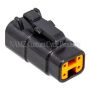 NAMZ MDP-4B Deutsch DTM 4-Position Plug w/4 Stamped Terminals & Wedgelock - Black (HD 74114-98BK)