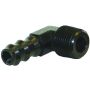 Moroso 65382 Air/Oil Separator Fuel Line Fitting - 3/8in to 3/8in Hose - 90 Degree - Black - Single