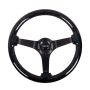 NRG Reinforced Steering Wheel (350mm / 3in Deep) Classic Blk Sparkle Wood Grain w/Blk 3-Spoke Center