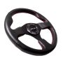 NRG Reinforced Steering Wheel (320mm) Leather w/Red Stitch