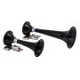 Kleinn Air Horns 220 Kleinn Black Dual Horn/ 13In/8In - High Impact ABS Trumpet/ Zinc Alloy Base