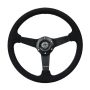 NRG RST-037MB-SA Sport Steering Wheel (350mm/ 1.5in. Deep) Matte Black Spoke/ Black Alcantara w/ Black Stitching