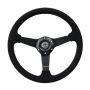NRG RST-037MB-SA Sport Steering Wheel (350mm/ 1.5in. Deep) Matte Black Spoke/ Black Alcantara w/ Black Stitching