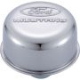FORD FRD302-220 Chrome Steel Breather W/Ford Mustang Logo