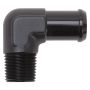 EDELBROCK EDE8165 Hose End  90-deg 1/2npt to 3/4 Barb  Black