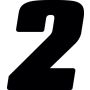 Hardline DD43B-2 Dirt Digits 3pk 4 in. - High Gloss Number 2 - Black