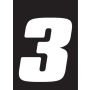 Hardline DD43W-3 Dirt Digits 3pk 4 in. - High Gloss Number 3 - White