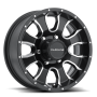 Raceline 860M Mamba 12x4in / 5x114.3 BP / 0mm Offset / 3.19mm Bore - Black & Machined Wheel