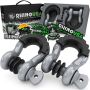 Rhino USA RNO-GRY-SHACKLES 3/4In D-Ring Shackle Set (2-Pack)(Gray)