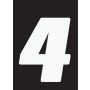 Hardline DD43W-4 Dirt Digits 3pk 4 in. - High Gloss Number 4 - White