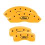 MGP 4 Caliper Covers Engraved Front & Rear Oval Logo/Ford Yellow Finish Black Char 2009 Ford Edge