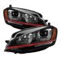 SPYDER 5080592 Projector Headlights - DRL LED - Red Stripe - Black