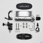 Wilwood 261-13270-P HV Tandem M/C Kit w L/H Bracket & Prop Valve - 1 1/8in Bore Ball Burnished