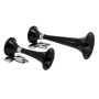 Kleinn Air Horns 220 Kleinn Black Dual Horn/ 13In/8In - High Impact ABS Trumpet/ Zinc Alloy Base