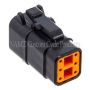 NAMZ MDP-6B Deutsch DTM 6-Position Plug w/6 Stamped Terminals & Wedgelock - Black (HD 74116-98BK)