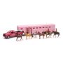New Ray Toys SS-15395 Pink Pickup Fifth Wheel Horse Trailer Set/ Scale - 1:32