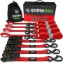 Rhino USA RCHT-4PACK-RED Medium Duty Ratchet Strap Tie-Down 4-Pack (Red)