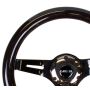 NRG Classic Wood Grain Steering Wheel (310mm) Black w/Black Chrome 3-Spoke Center