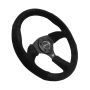 NRG Reinforced Steering Wheel (350mm / 2.5in. Deep) Blk Suede Comfort Grip w/5mm Matte Blk Spokes