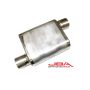 JBA Universal Chambered Style 304SS Muffler 11x9.75x4 3in Inlet Diameter Offset/Offset