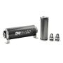 DeatschWerks 8-03-160-100K-8 Stainless Steel 8AN 100 Micron Universal Inline Fuel Filter Housing Kit (160mm)
