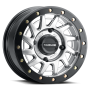 Raceline A12SB Squad 15x7in/4x156 BP/10mm Offset/132.5mm Bore - Silver & Black Ring Beadlock Wheel