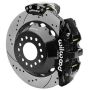 Wilwood 140-16170-D AERO4 Big Brake Rear Electronic Parking Brake Kit - Black - Powder Coat Caliper - D/S Rotor