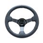 NRG RST-033BK-R Reinforced Steering Wheel (330mm/ 3in. Deep) Sport Leather Racing/ 4mm Matte Black Spoke