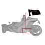 Rally Armor MF35-UR-BLK/OR 15-24 Polaris Slingshot Rear Swingarm Black UR Mud Flap w/Orange Logo (MOQ 200 PCS)