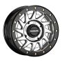 Raceline A12SB Squad 15x7in/4x156 BP/10mm Offset/132.5mm Bore - Silver & Black Ring Beadlock Wheel