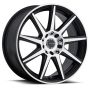 Raceline 144M Storm 15x7in / 4x100/4x108 BP / 40mm Offset / 72.62mm Bore - Black & Machined Wheel