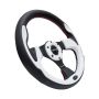 NRG Reinforced Steering Wheel (320mm) Blk w/White Trim & 4mm 3-Spoke