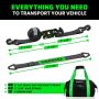 Rhino USA 2IN-HDKIT-GRN Heavy Duty Vehicle Tie Down Kit- Green