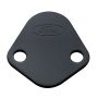 Ford Racing 302-291 Fuel Pump Block Off Plate, Black Crinkle Finish With Ford Oval