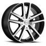 Raceline 145M Encore 16x7in / 5x110/5x115 BP / 40mm Offset / 72.62mm Bore - Black & Machined Wheel