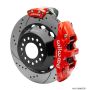 Wilwood 140-15846-DR Narrow Superlite 4R Rear P-Brk Kit AERO4 14in Rotor Big Ford New Style 2.5in Off - SRP Red