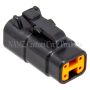 NAMZ MDP-4B Deutsch DTM 4-Position Plug w/4 Stamped Terminals & Wedgelock - Black (HD 74114-98BK)