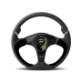 Momo Nero Steering Wheel 350 mm - Black Leather/Suede/Black Spokes