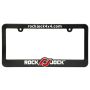 RockJock License Plate Frame Black Plastic w/ Red and White