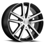 Raceline 145M Encore 16x7in / 4x100/4x114.3 BP / 40mm Offset / 72.62mm Bore - Black & Machined Wheel