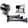 Kleinn Air Horns HK3-1 Kleinn Triple Black Horn Kit w/ 130 PSI Air Compressor / 1.0 gal Air Tank