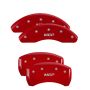 MGP 23202SMGPRD 4 Caliper Covers Engraved Front & Rear  Red finish silver ch