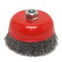 Forney 72754 5-Inch by 5/8-11 Crimped Cup Brush .014 Carbon Steel